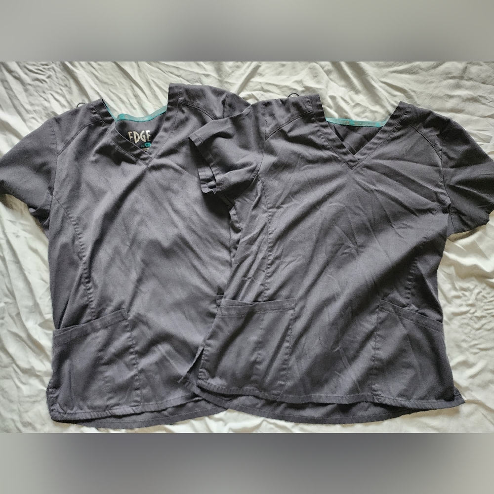 Two IRG Charcoal Scrub Tops size Medium